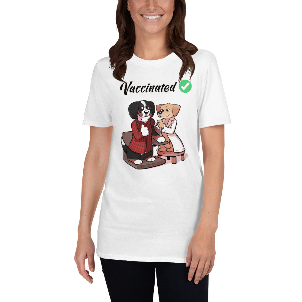 Short-Sleeve Unisex T-Shirt: Vaccinated Checkmark!