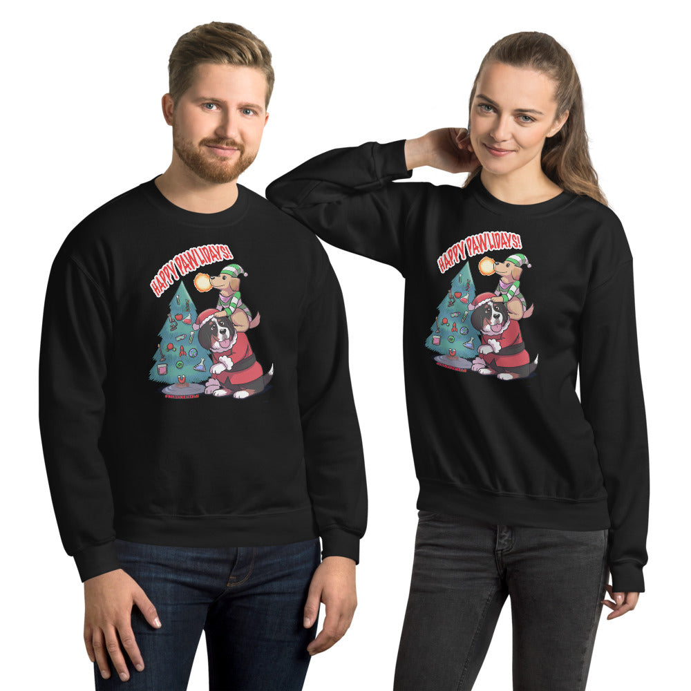 Unisex Sweatshirt: Happy Pawlidays!