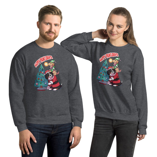 Unisex Sweatshirt: Happy Pawlidays!