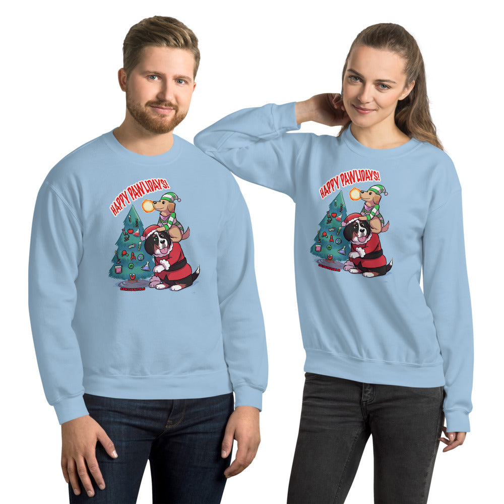 Unisex Sweatshirt: Happy Pawlidays!