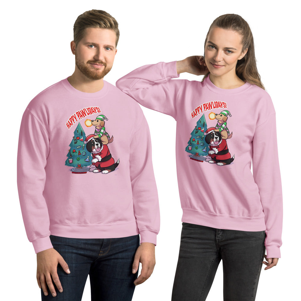 Unisex Sweatshirt: Happy Pawlidays!