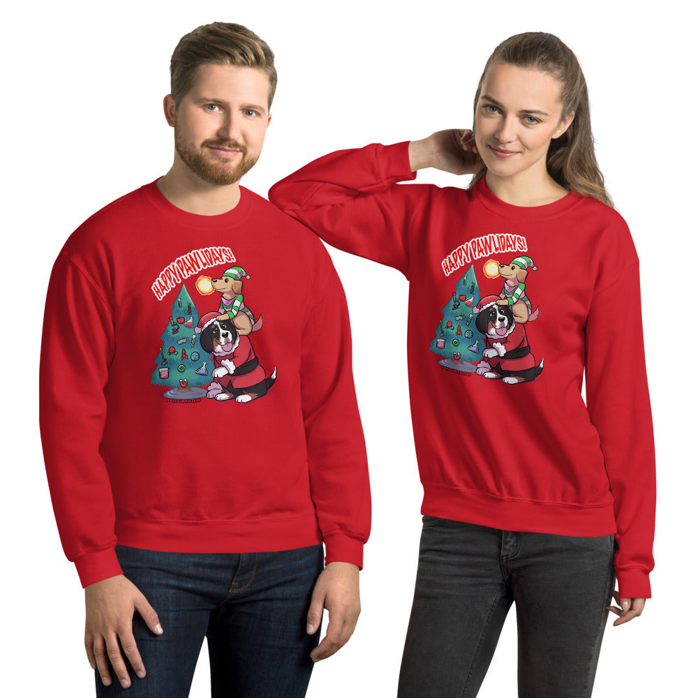 Unisex Sweatshirt: Happy Pawlidays!