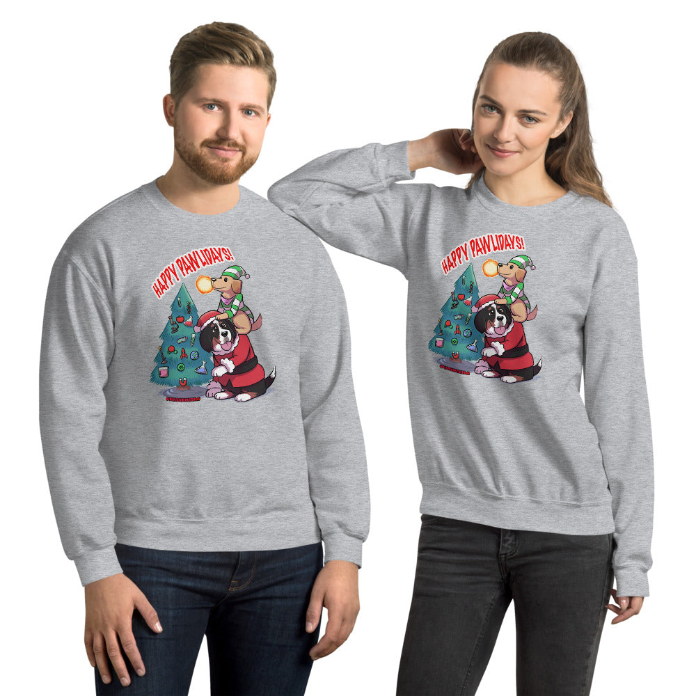 Unisex Sweatshirt: Happy Pawlidays!