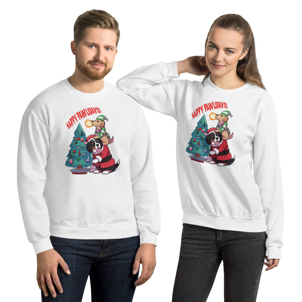 Unisex Sweatshirt: Happy Pawlidays!