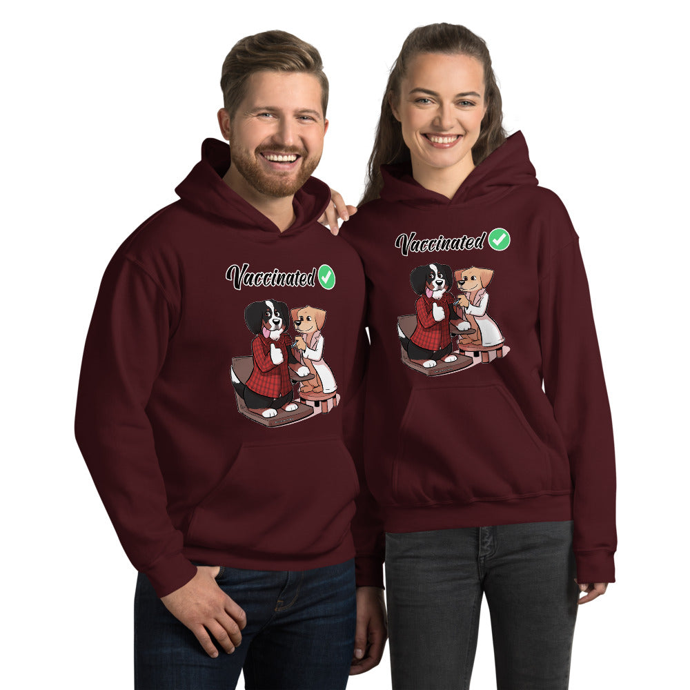 Unisex Hoodie: Vaccinated Checkmark!