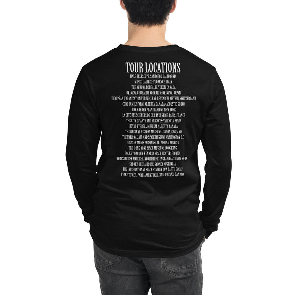 Unisex Long Sleeve Tee-Vultures of Parliament Logo with Tour Locations on the Back