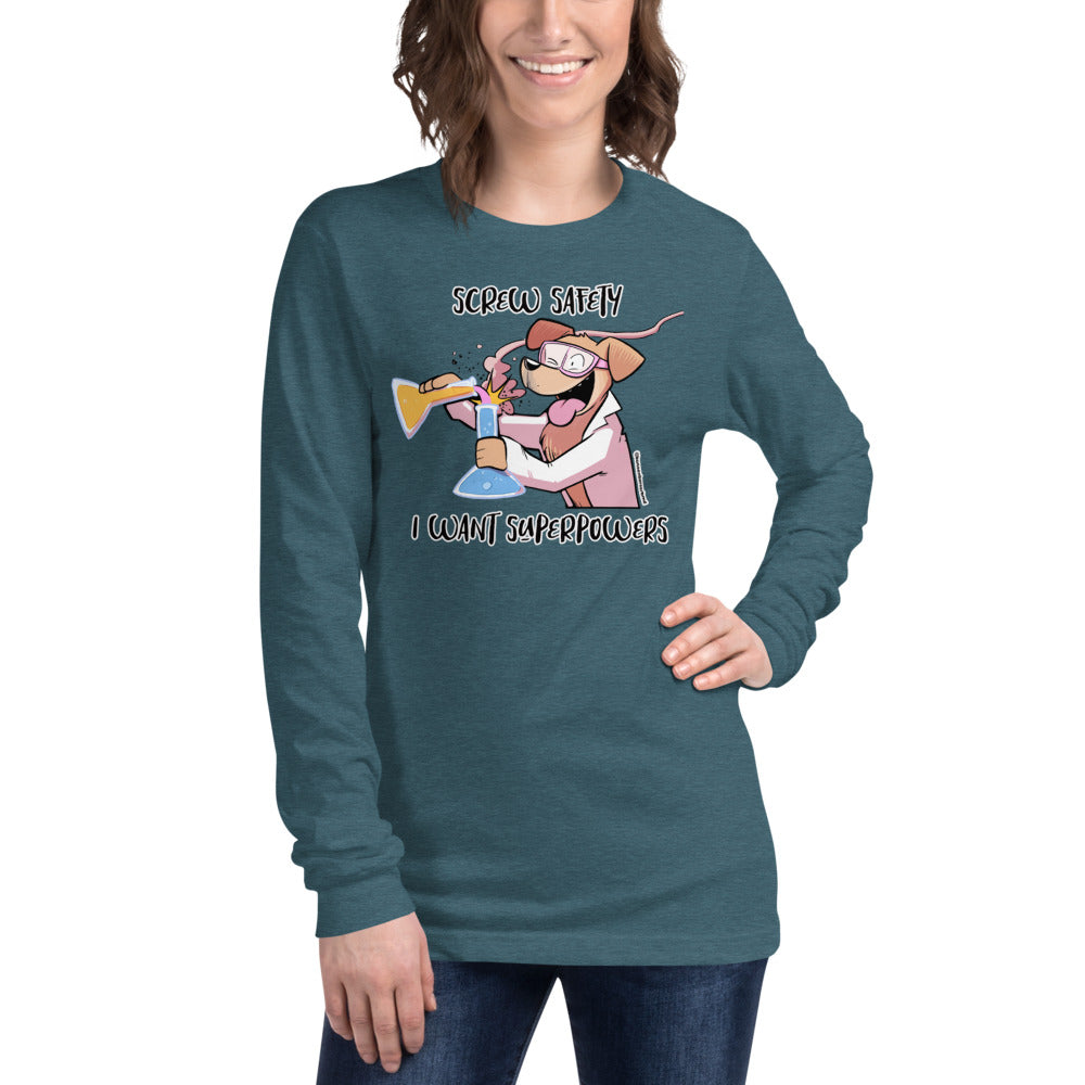 Unisex Long Sleeve Tee: Screw Safety