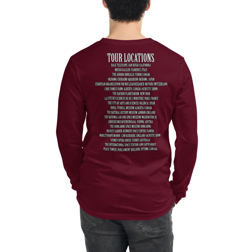 Unisex Long Sleeve Tee-Vultures of Parliament Logo with Tour Locations on the Back