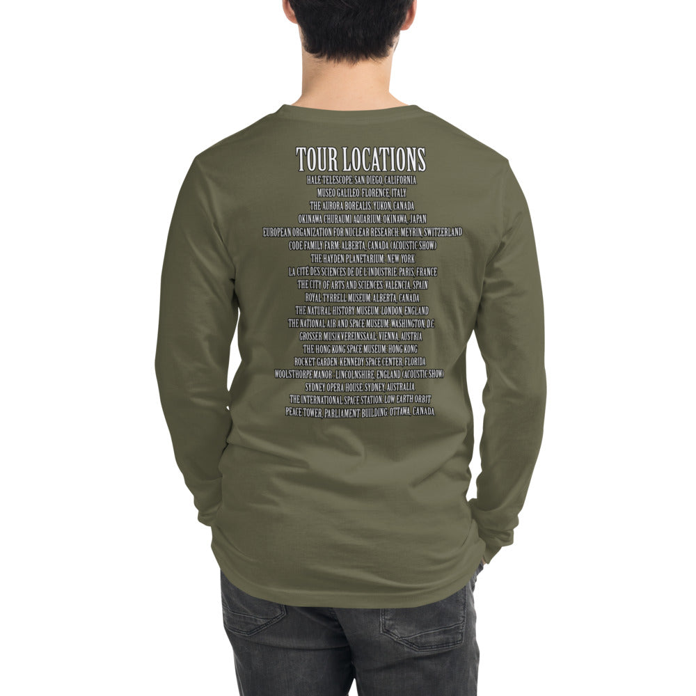 Unisex Long Sleeve Tee-Vultures of Parliament Logo with Tour Locations on the Back