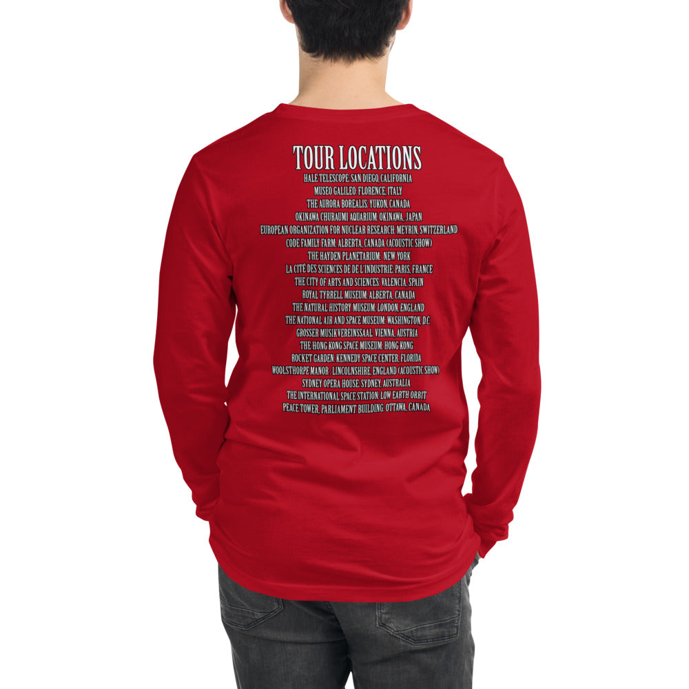 Unisex Long Sleeve Tee-Vultures of Parliament Logo with Tour Locations on the Back