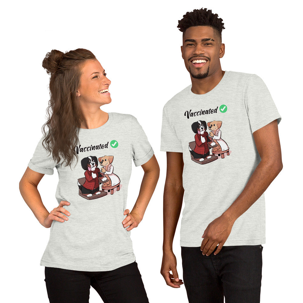 Short-Sleeve Unisex T-Shirt: Vaccinated Checkmark!