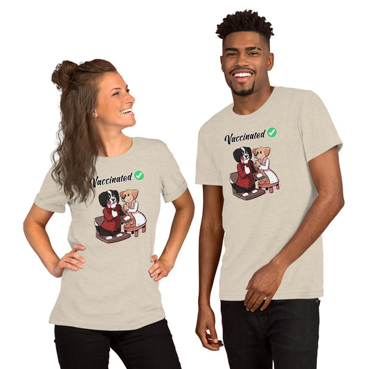 Short-Sleeve Unisex T-Shirt: Vaccinated Checkmark!