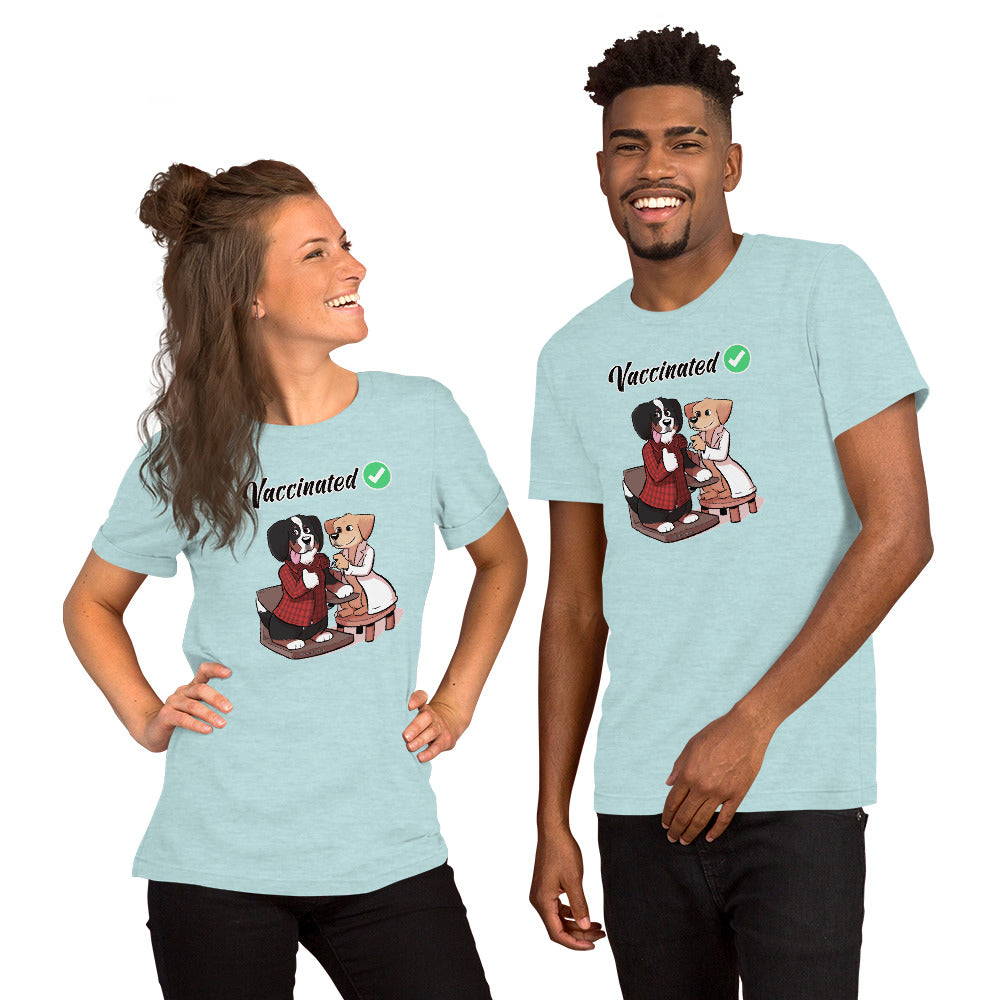 Short-Sleeve Unisex T-Shirt: Vaccinated Checkmark!