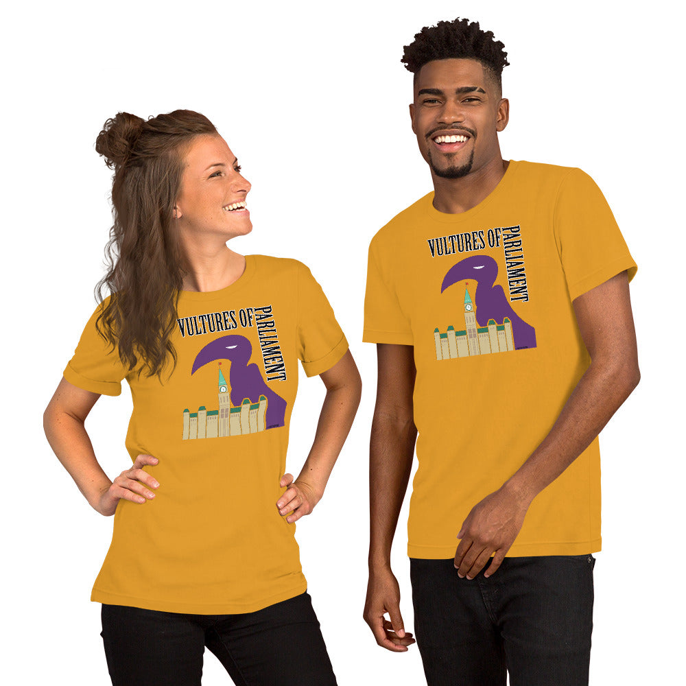 Short-Sleeve Unisex T-Shirt- Vultures of Parliament with Tour Locations on the Back