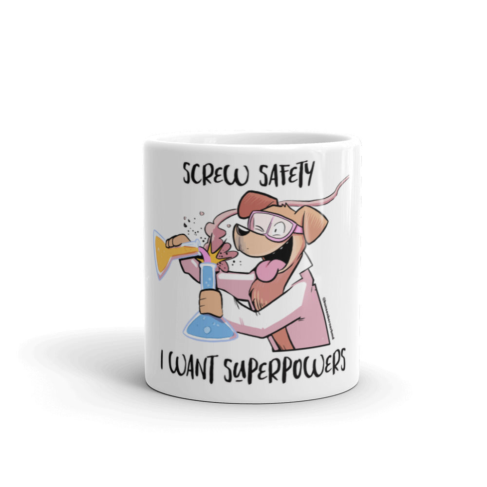 White glossy mug: Screw Safety