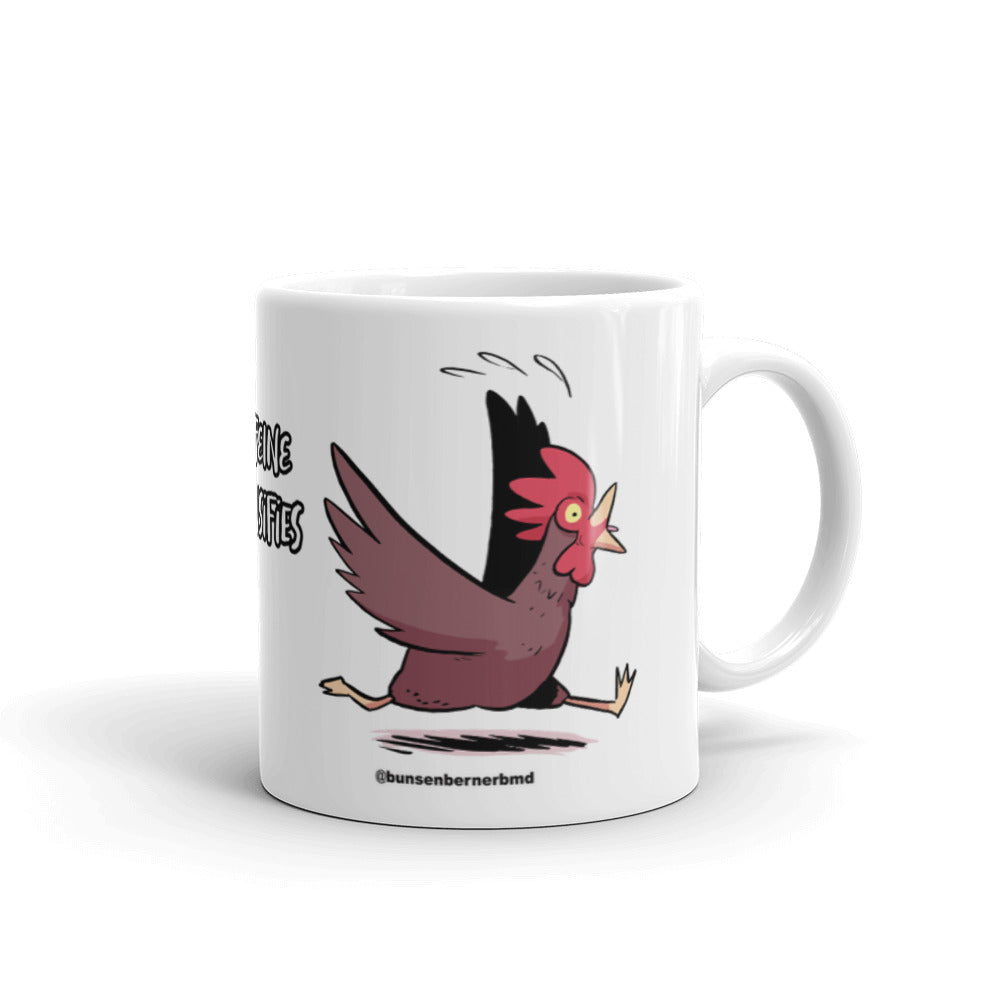White glossy mug: Caffeine Intensifies