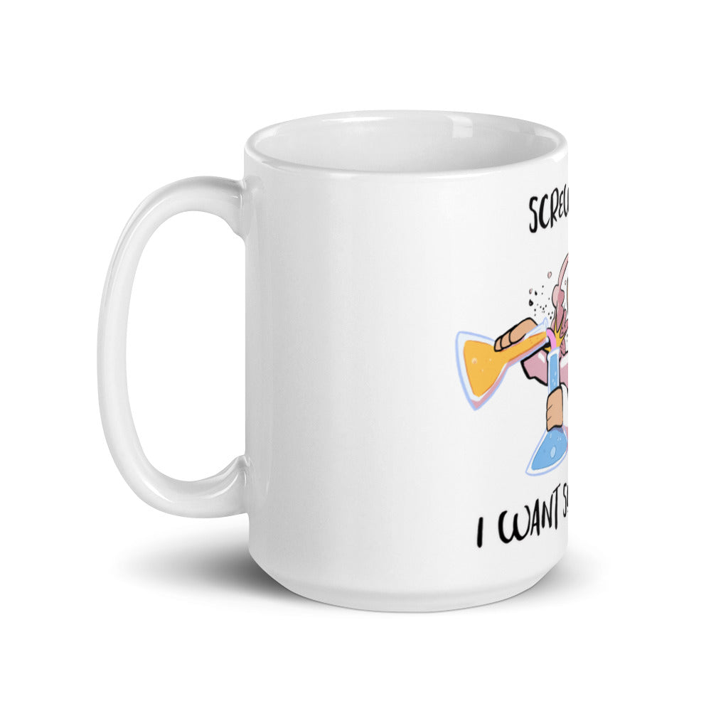 White glossy mug: Screw Safety