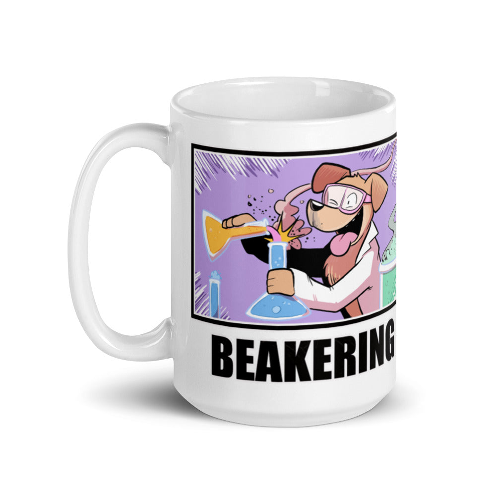 White glossy mug: Beakering Intensifies