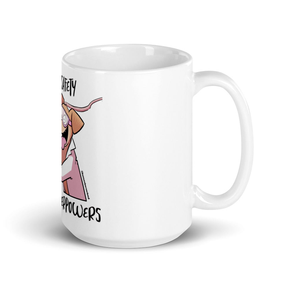 White glossy mug: Screw Safety