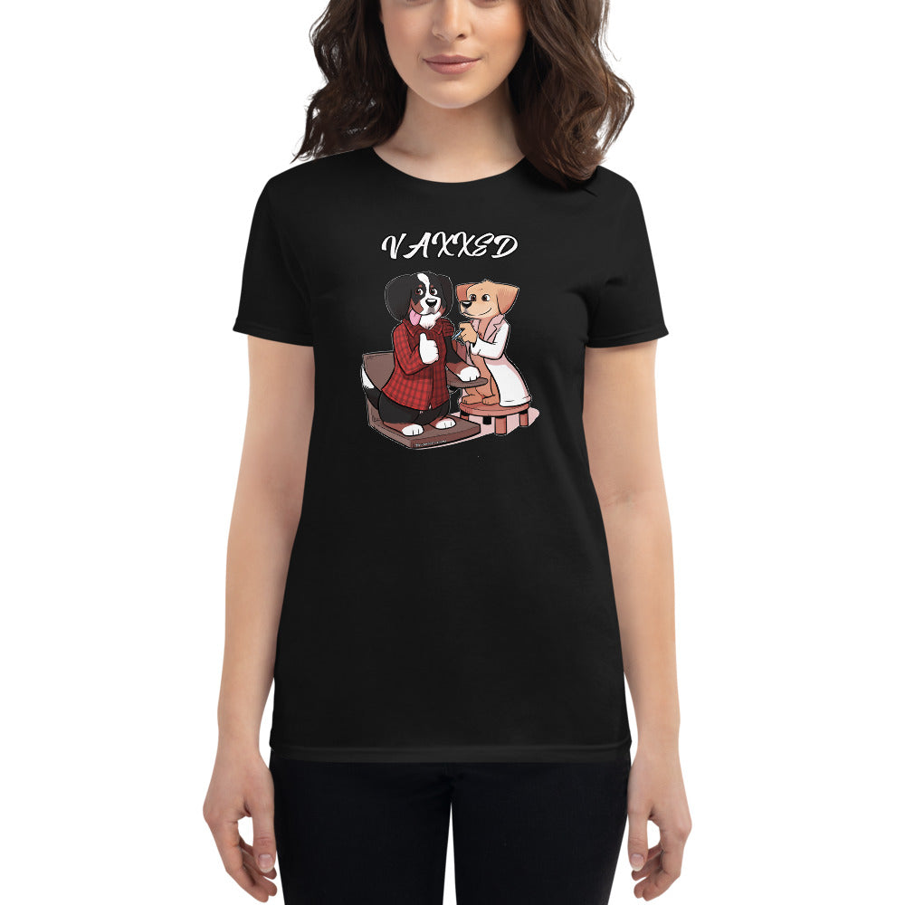 Women's short sleeve t-shirt: Vaxxed!