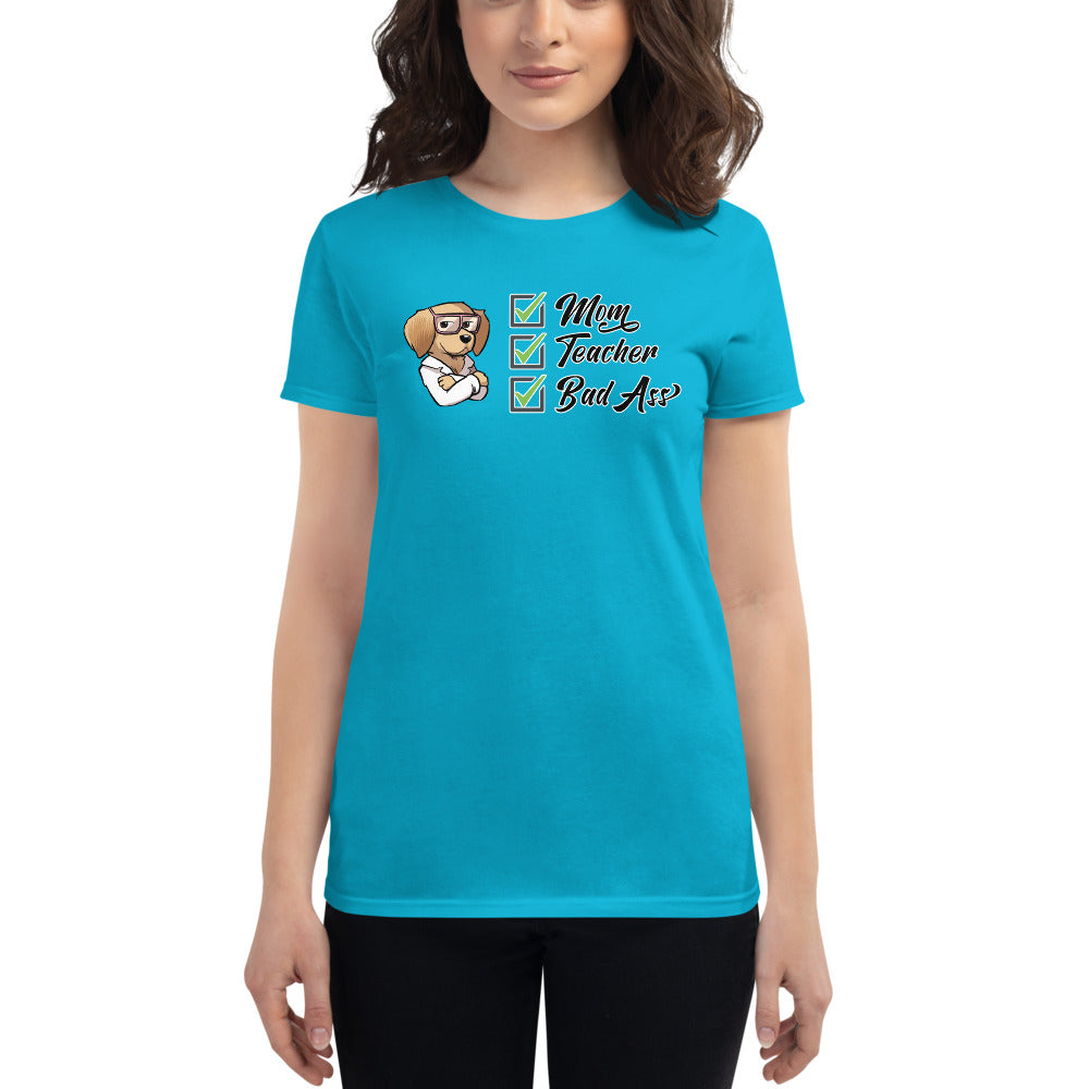 Women's short sleeve t-shirt: Mom Teacher