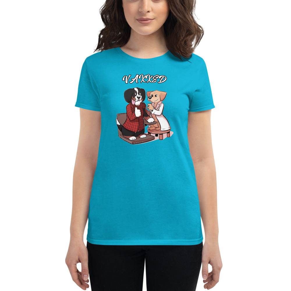 Women's short sleeve t-shirt: Vaxxed!