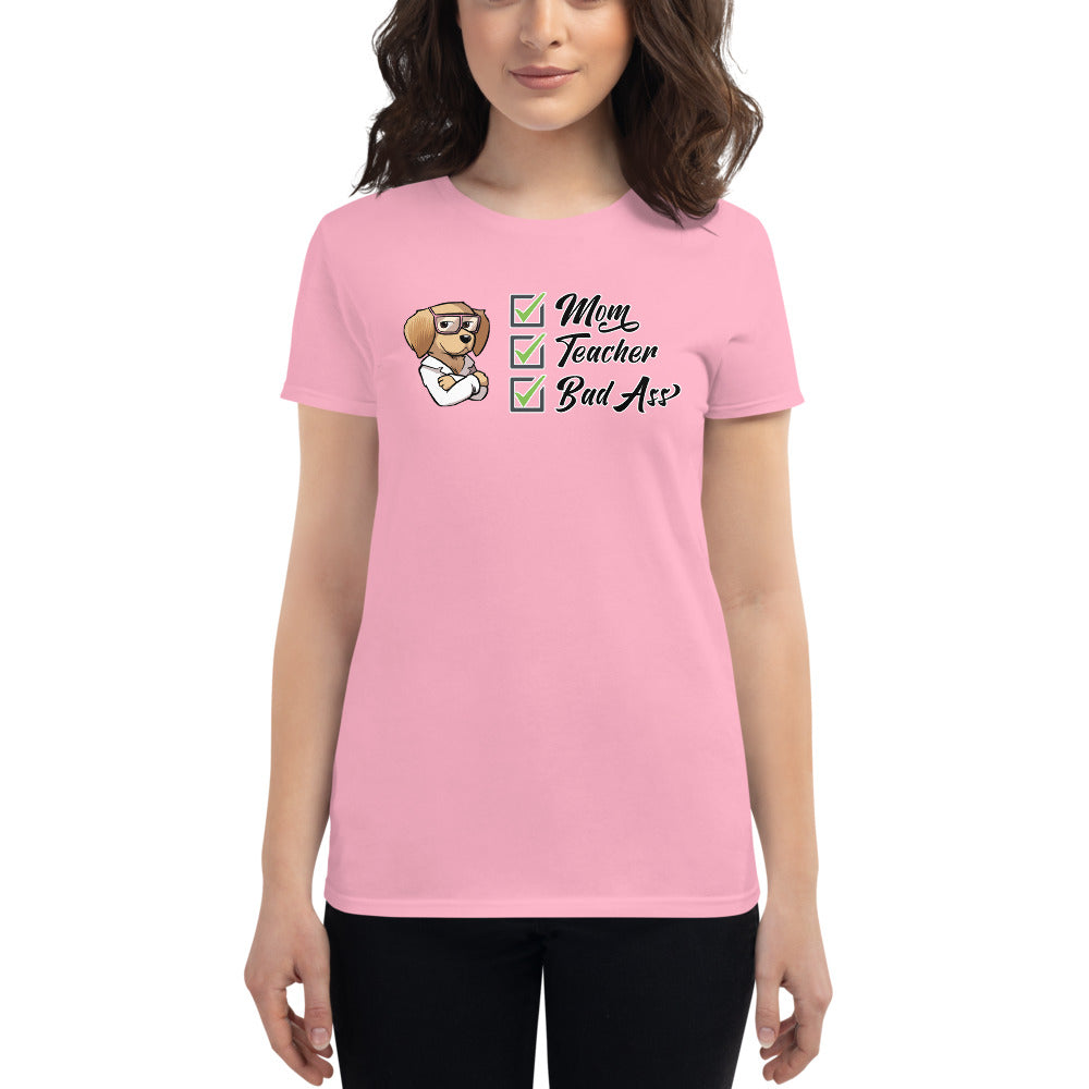 Women's short sleeve t-shirt: Mom Teacher