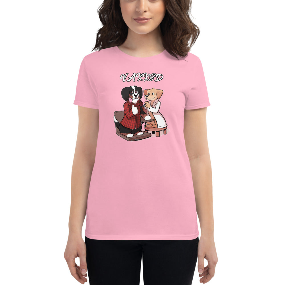 Women's short sleeve t-shirt: Vaxxed!