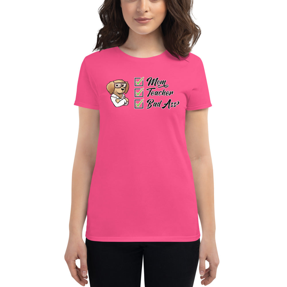 Women's short sleeve t-shirt: Mom Teacher