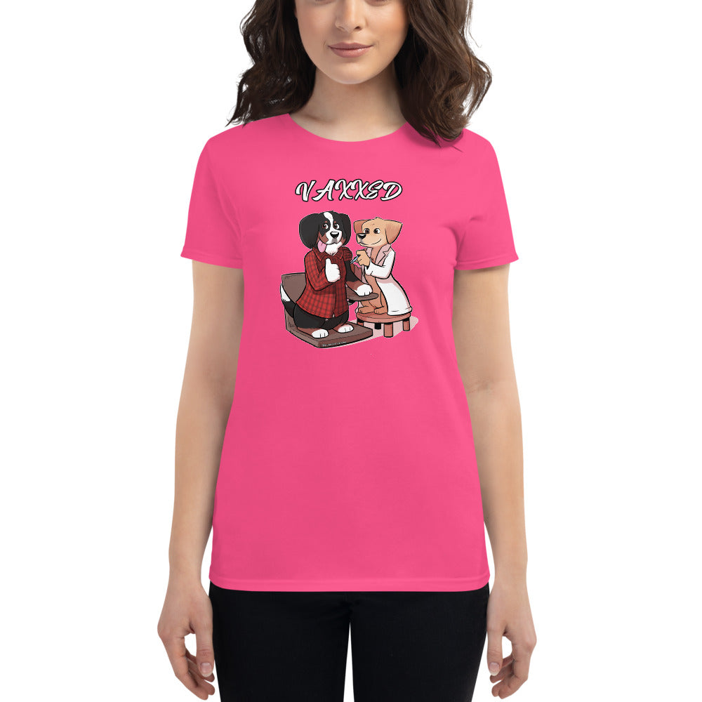 Women's short sleeve t-shirt: Vaxxed!