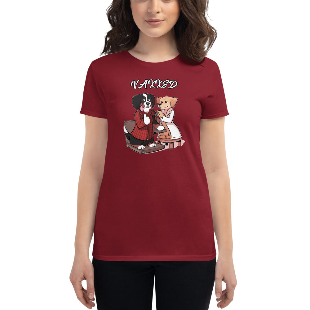 Women's short sleeve t-shirt: Vaxxed!