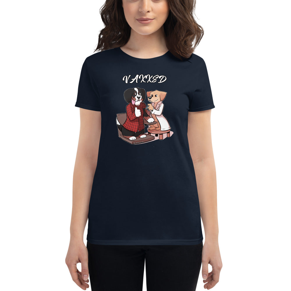 Women's short sleeve t-shirt: Vaxxed!