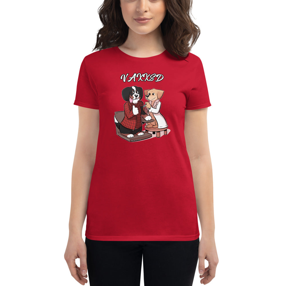 Women's short sleeve t-shirt: Vaxxed!