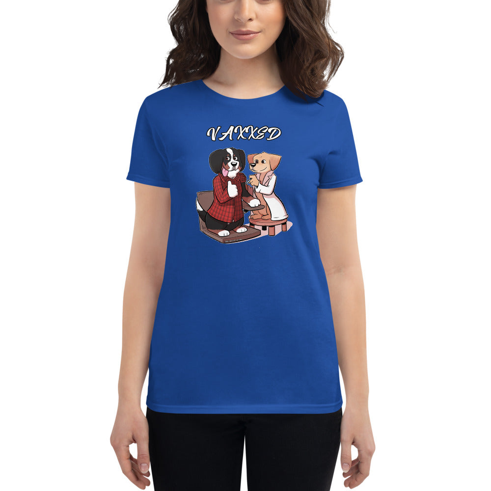 Women's short sleeve t-shirt: Vaxxed!