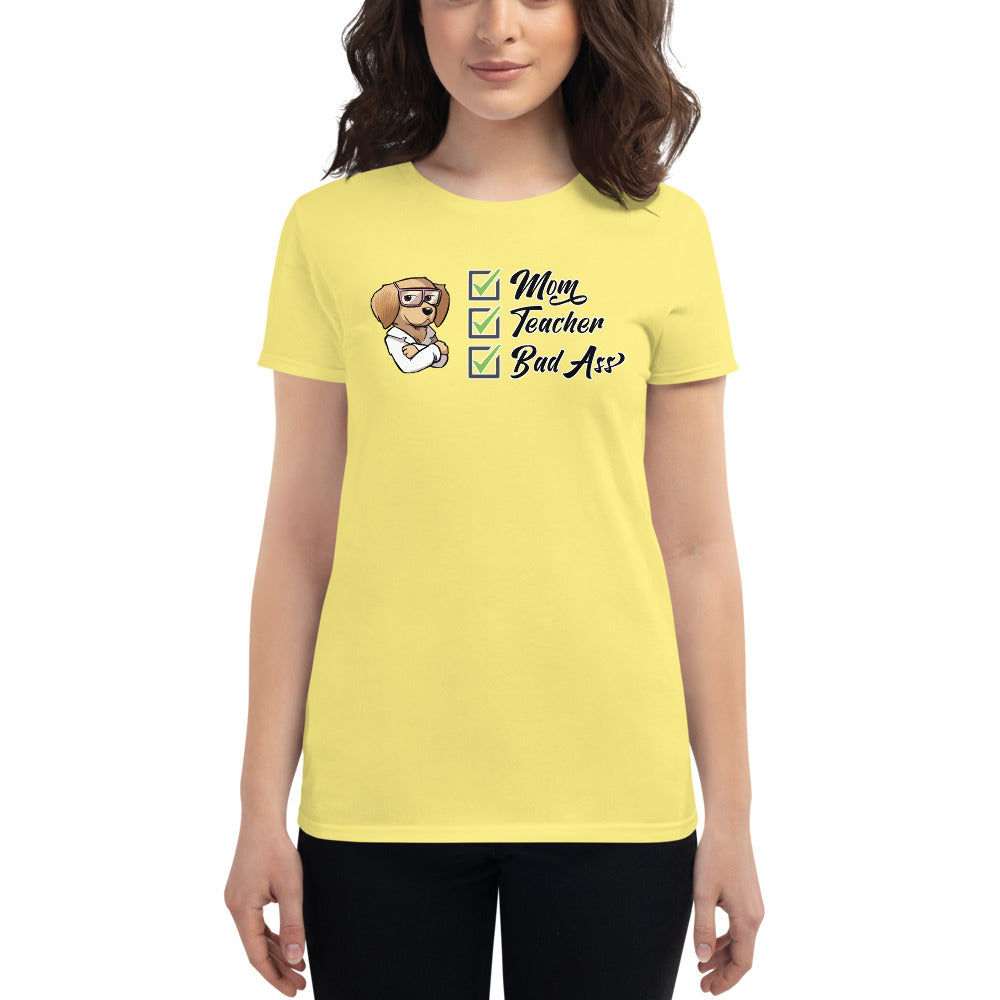 Women's short sleeve t-shirt: Mom Teacher