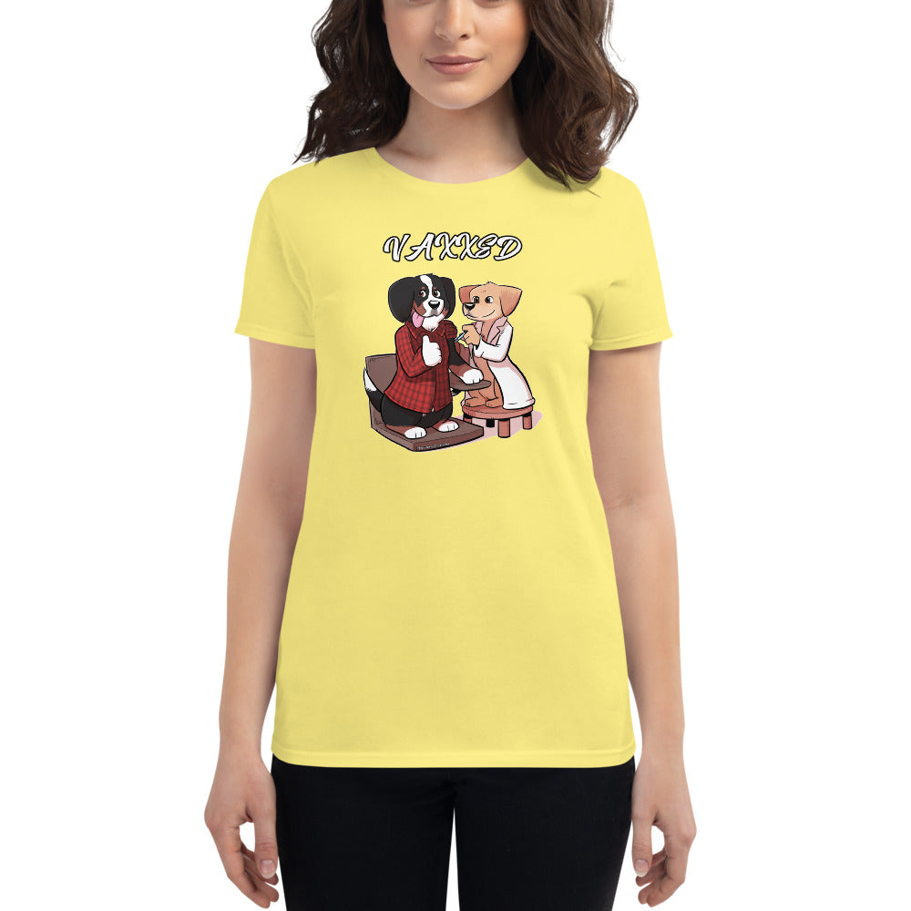 Women's short sleeve t-shirt: Vaxxed!