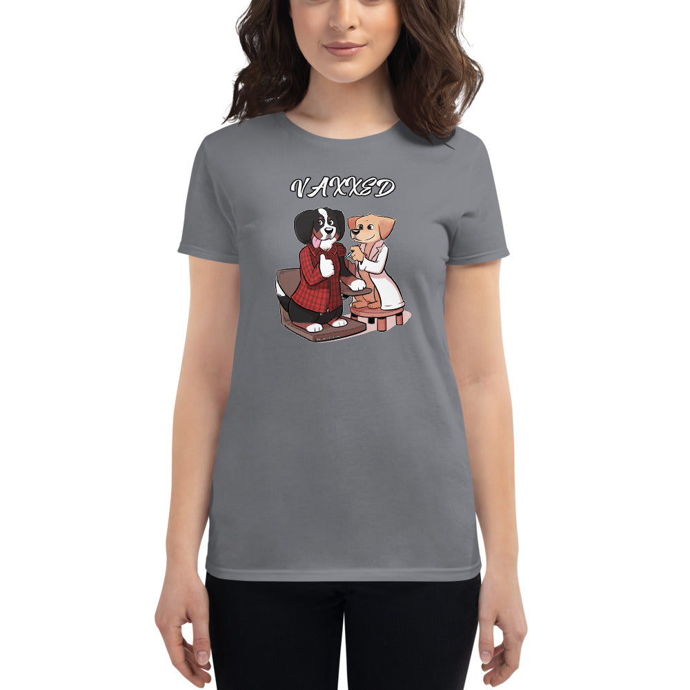 Women's short sleeve t-shirt: Vaxxed!