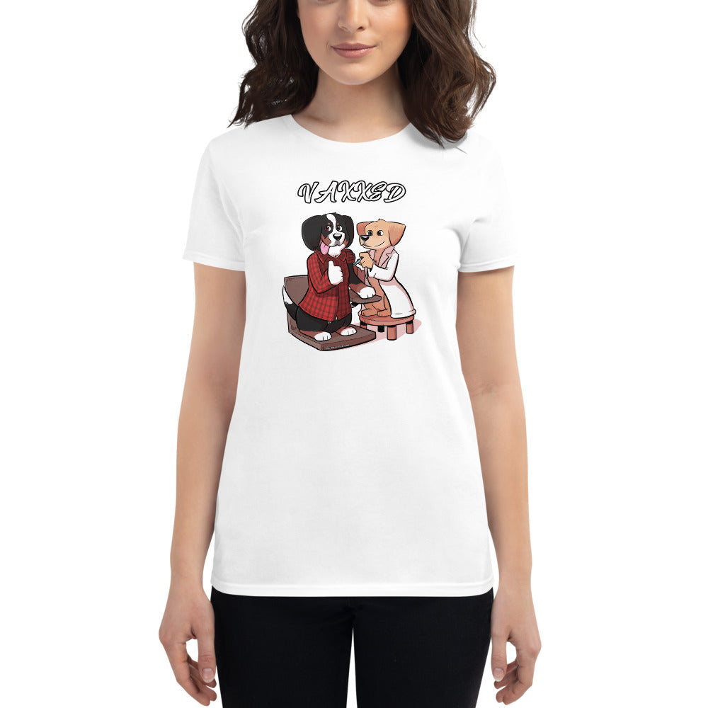 Women's short sleeve t-shirt: Vaxxed!