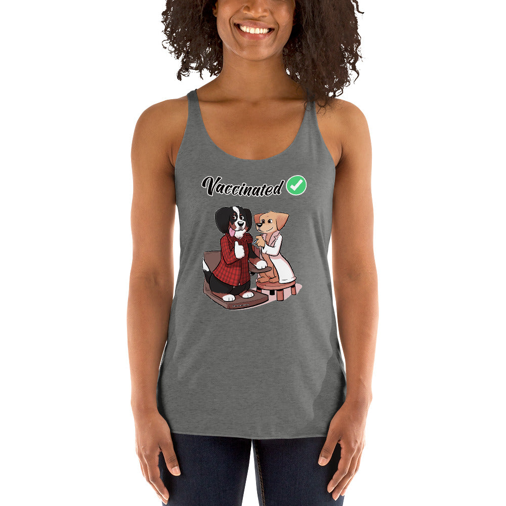 Women's Racerback Tank: Vaccinated Checkmark