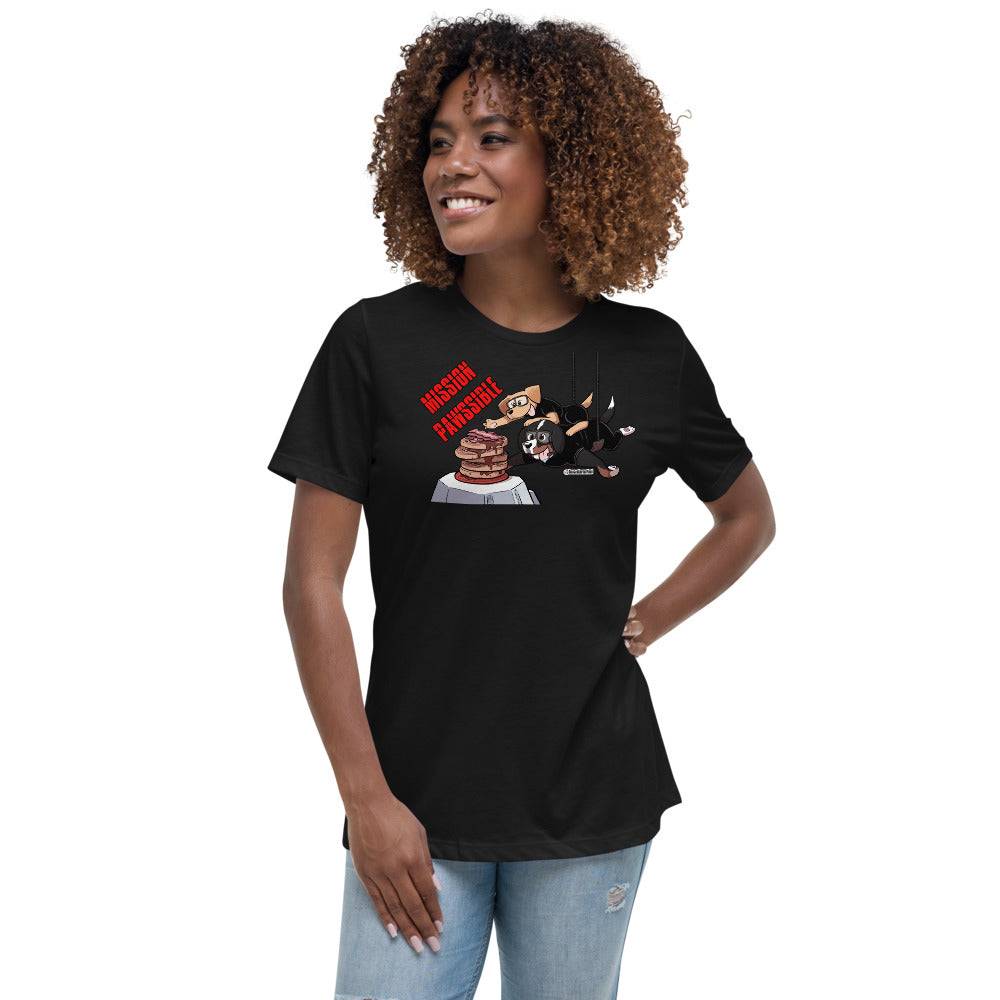 Women's Relaxed T-Shirt: MISSION PAWSSIBLE