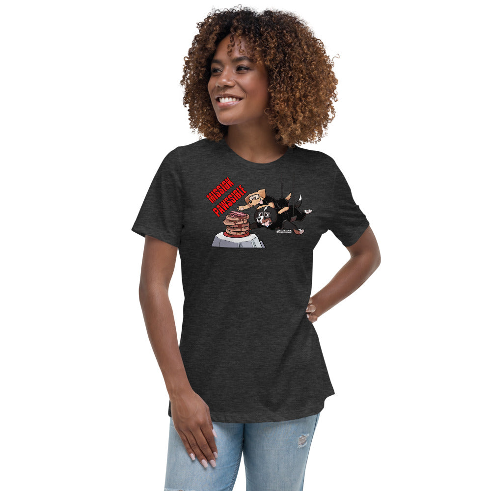 Women's Relaxed T-Shirt: MISSION PAWSSIBLE