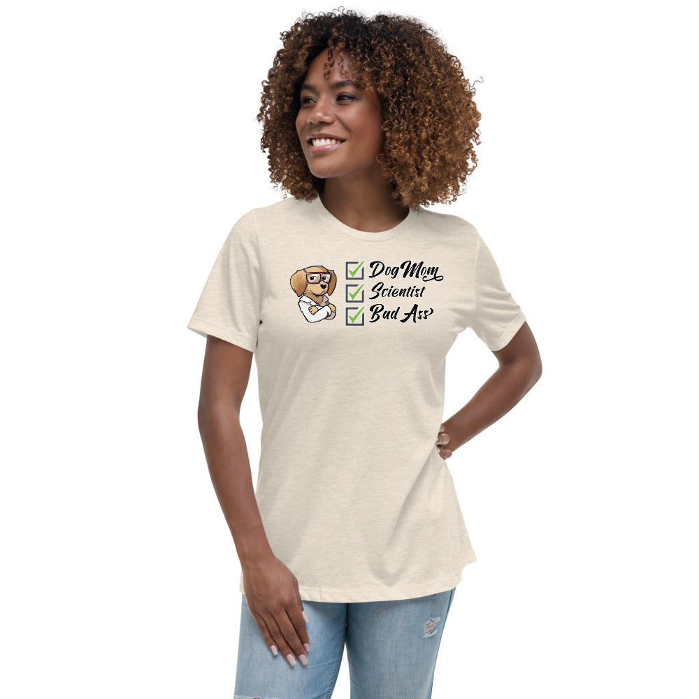 Women's Relaxed T-Shirt: Dogmom Scientist