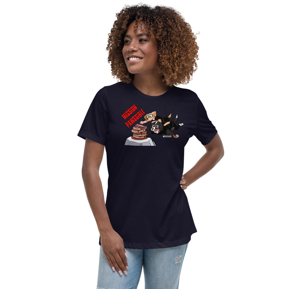 Women's Relaxed T-Shirt: MISSION PAWSSIBLE