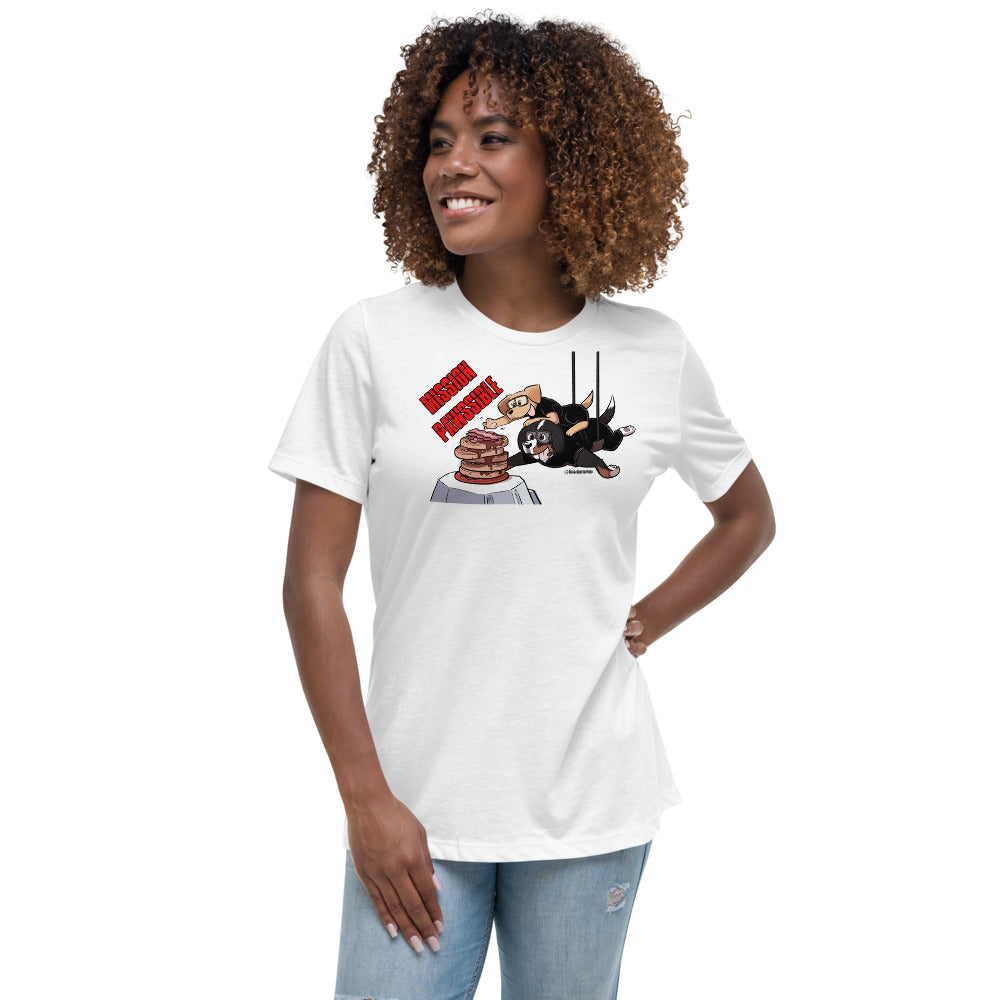 Women's Relaxed T-Shirt: MISSION PAWSSIBLE