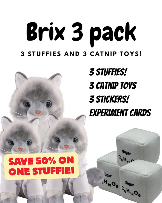 The Brix Stuffie 3 Pack (with 3 Brix Cubes!) - save 50% on one Brix Cube combo