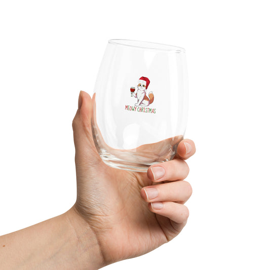Ginger - Meowy Christmas Stemless wine glass