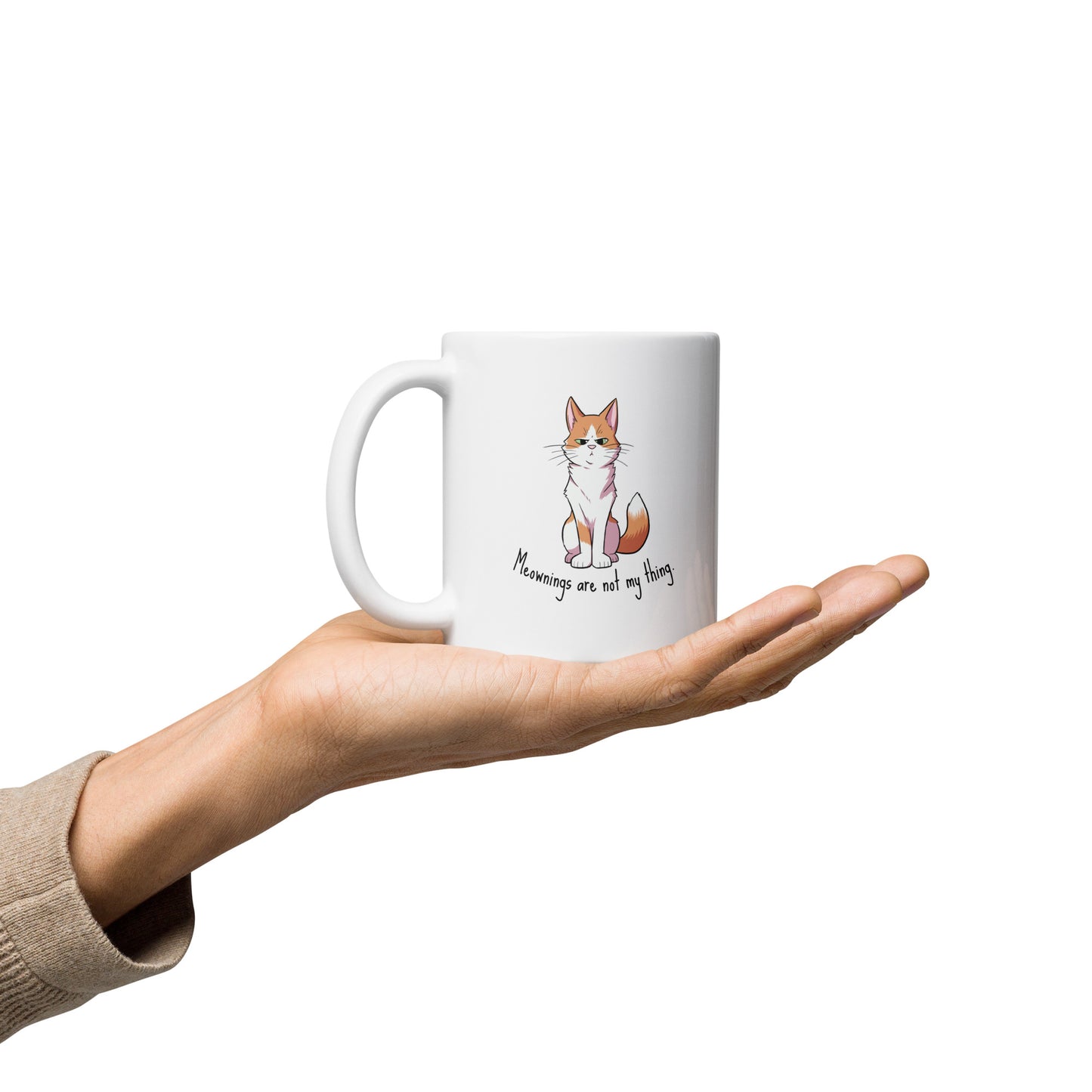 Ginger - Meownings are not my thing White glossy mug