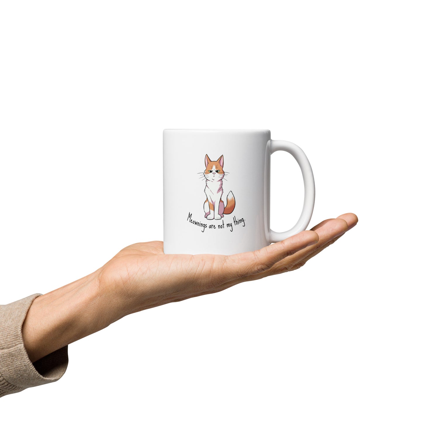 Ginger - Meownings are not my thing White glossy mug