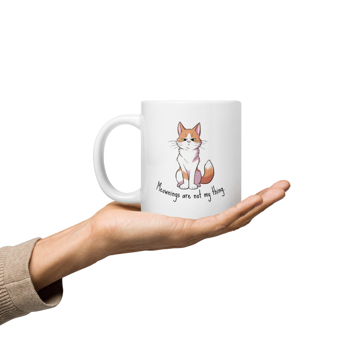 Ginger - Meownings are not my thing White glossy mug