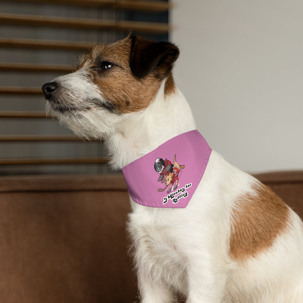Pet Bandana Collar: 5 Minutes for Ruffing (Pink)